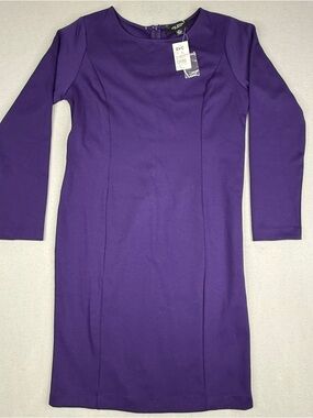 Kris Jenner Collection Purple Plum Sheath Dress Long Sleeve M NWT QVC